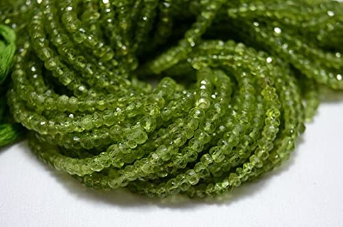 Peridot perles micro facettées lot de 5 fils pour offrir un bijou fait main