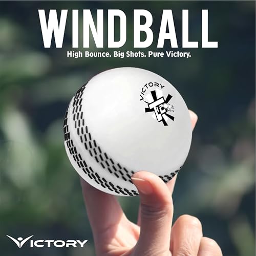 Image of Victory T-20 Synthetic Cricket Ball for Tournament, Street Match - Wind Ball (White)