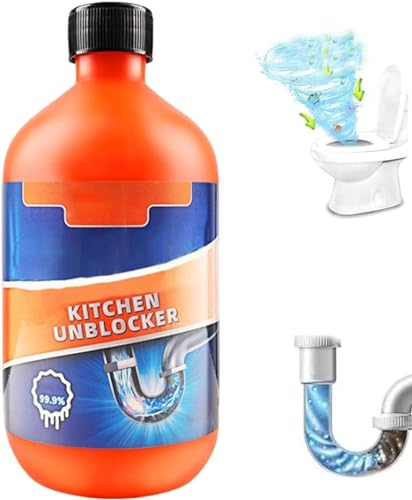 Generic Kitchen Unblocker, Pipeline Dredging Agent, Foaming Lemon Drain Cleaner, Drain Clog Remover Agent, Powerful Pipe Dredge Agent, Kitchen, Toilet, Bathroom Cleaner, Household Cleaning (500ml，1)