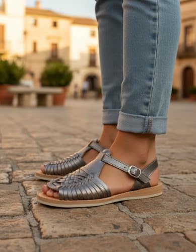 Image of Macarena Collection Womens Shoes Leather Sandals for Women | Huarache Handmade Mexican Sandals Women | Comfortable & Stylish Womens Sandals 3044