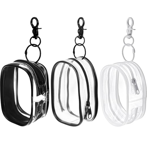 Clear Zipper Pouches Clear Makeup Bag Small Cosmetic Bag Claer Figure Display Bags Travel Waterproof Makeup Plastic Case for Women Organizing Traveling(3PCS, 3 Sizes, 1 White, 2 Black)