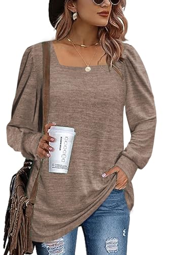 FANGJIN Damen Oberteile Sexy Langarmshirt Herbsttop Sport Elegant Tunika...