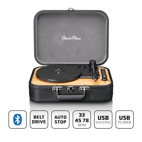 Lenco Classic Phono TT-116 - Giradischi Bluetooth A 3 Velocità - 33, 45 E 78 Giri/Min - Giradischi Vintage In Vinile - Uscita Rca - Altoparlante Stereo - Nero - 5