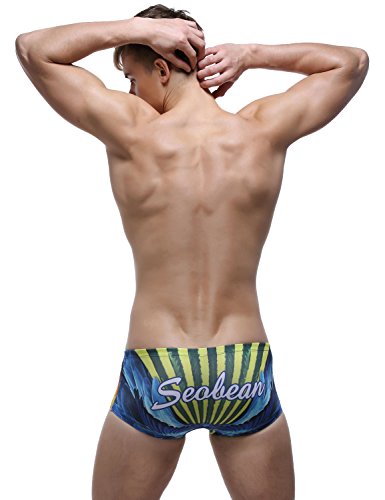 SEOBEAN Mens Low Rise Sexy Sport Swimwear Trunk Boxer Brief3