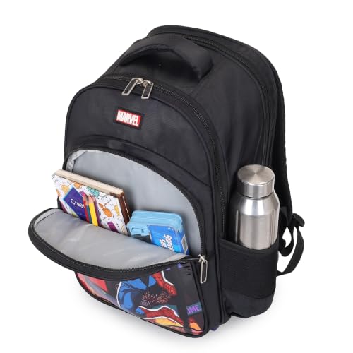 Image of NOVEX Marvel Spiderman Boys Kids School Backpack - 17 Inch | Trolley Bag Convertible Rolling Backpack with Wheels & Adjustable Handle | Spacious School Bags, Lightweight & Durable | Black