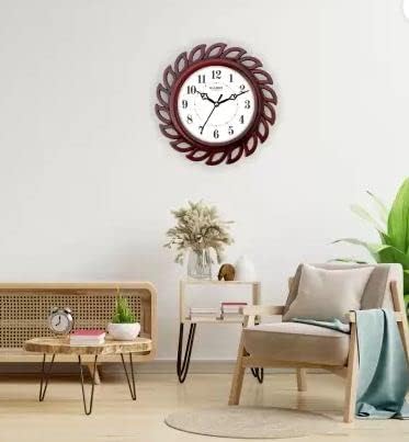 Kadio Analog 24.5 cm X 24.5 cm Wall Clock (Black, with Glass, Standard)