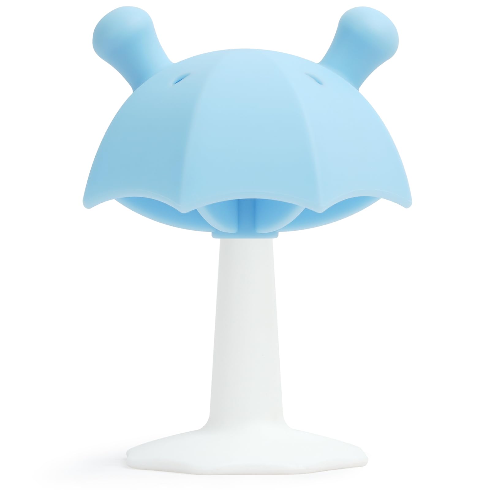 Seposeve Mordedor Bebe 3-6 Meses, 6-12 Meses, Seposeve Silicona Juguetes Bebes 0-3 meses con Base de Succión, Mordedor Bebe Refrigerante 0-3 Meses, Blandito y de Fácil Agarre, SIN BPA, Azul