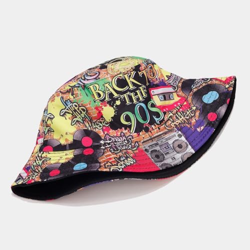 Image of Quanhaigou Bucket Hat for Men Women,Packable Reversible Printed Sun Hats,Fisherman Outdoor Summer Travel Hiking Beach Caps