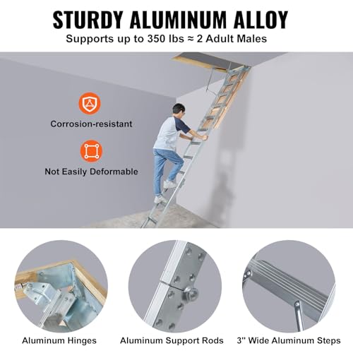 Vevor ZDKKSGLT-LHJ350B12FT Attic Ladder Foldable thumb #4