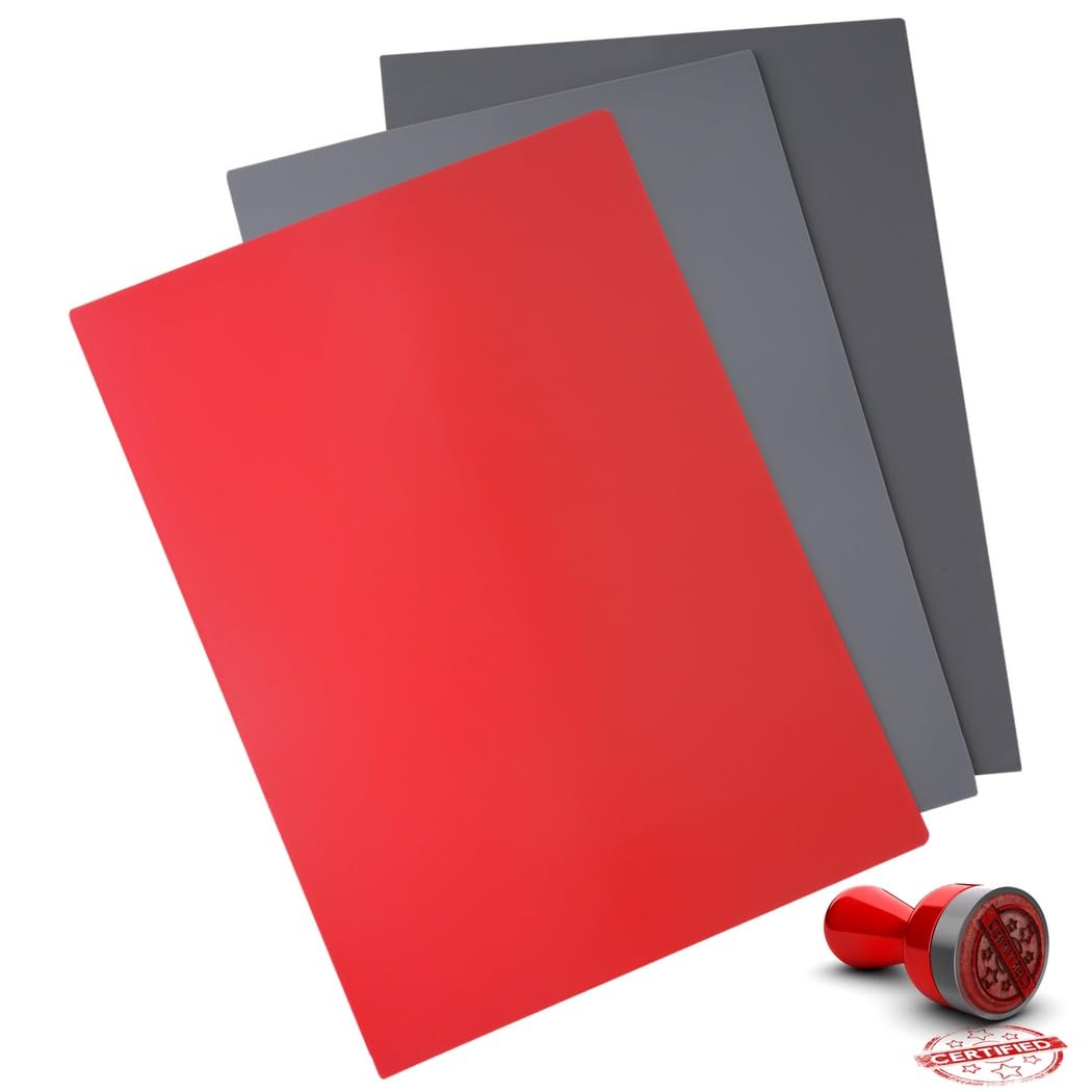 3 hojas de sellos de goma para máquina de grabado, alfombrillas de goma suave tamaño A4 para cortadores, bloques de tallado de goma de 0.09 pulgadas para sellos personalizados, gris oscuro, gris claro