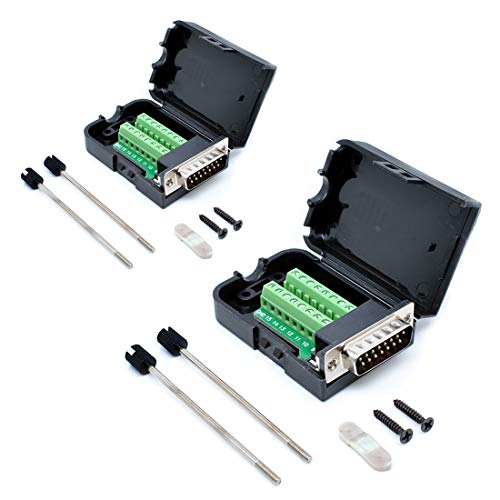 2 Piezas Conector DB15 Macho con Terminal de Tornillo miniatura 1