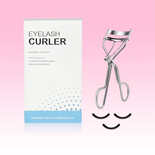 HonWang Professional Metal Eyelash Curler with 3 Replacement Silicone Pads,