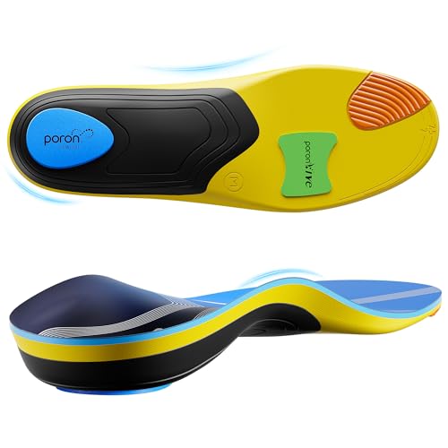Professional Heavy Duty Support Pain Relief Orthotics - Over 230+ lbs Plantar Fasciitis Medium Arch Support Insoles for Women and Men, Flat Feet Orthotic Insert, Work Boot Shoe Insole
