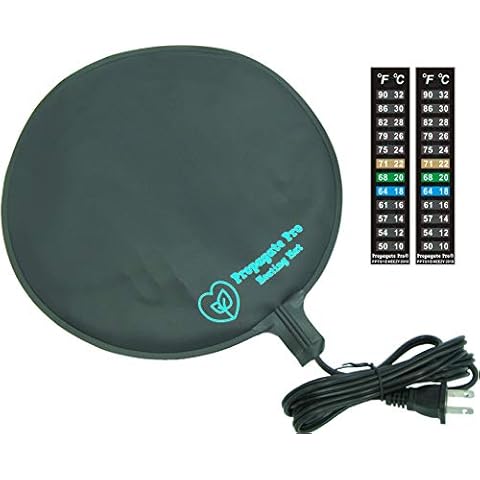 Brewing & Fermentation Heat Pad for Homebrew Beer & Wine Fermenting 120VAC 12 or 25 Watt Heating Mat: Safe for Plastic/Glass Carboy Fermentors w/Heater Temp Strips (10" - 12 Watts (Black)) Cover