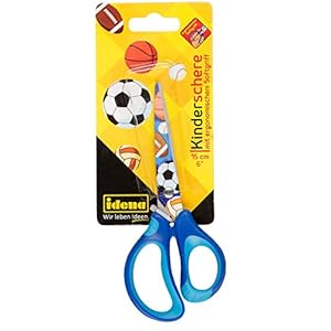 Idena 14028 – zachte schaar met ballenmotief, blauw, 1 stuk