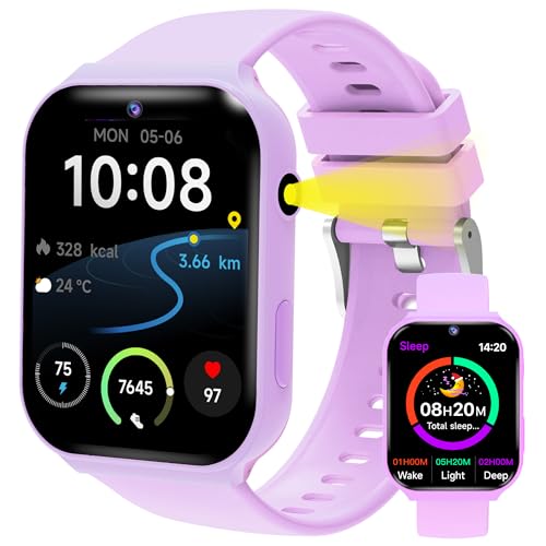 Tzzulsx Smartwatch Bambini con 18 Giochi Educativi, Funzione Sonno e Fotocamera - 1.83 Pollici Touch Screen, Activity Tracker con Contapassi, Sveglia, Torcia Ragazze e Ragazzi