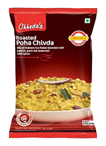 Image of Chheda's - Roasted Poha Chivda - Indian Snacks - Namkeen - Crispy Namkeen - 170Gm Pack of 4