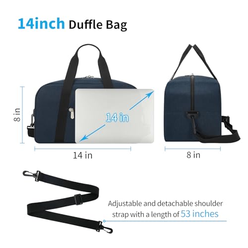 Image of Small Gym Bag 14 inch lightweight Carry On Mini Duffel Bag for Travel Sport - Black