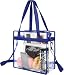BAGAIL NFL and PGA Stadium Approved Clear Tote Bag with Zipper Closure Crossbody Messenger Shoulder Bag with Adjustable Strap(12 Inch X 12 Inch X 6 Inch,Royal Blue)