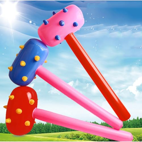 Vaguelly 2Pcs Colorful Inflatable Hammers for Fun PVC for Parties and Games Random Colors Safe and Inflatable for Boys
