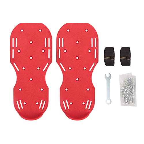 Roadoor Aireador de césped, aireador de hierba y hierba, zapatos de alta dureza, metal antioxidante de metal aerodinámico, aireador, zapatos de césped arerator pantalones de césped para patio rojo