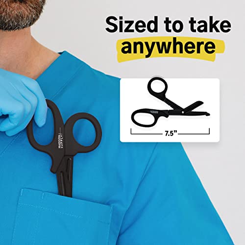 Madison Supply MS-FCBLK-1PK Madison 7.5 Inch Premium Stainless Steel Nurse Scissors thumb #3