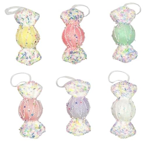 LANGXUN 6pcs Candy Land 2025 Christmas Tree Décor, Party Decoration, Hanging Candy Cane,Xmas Ornaments Crafts (5.8 inch Candy)