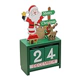 Weihnachts Adventskalender, Zahlen Datum Holzblockhaus, Dekoration für Bücherregale, Schlafzimmer, Zuhause