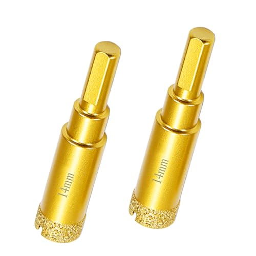 Diamond Hole Saw Bits,Tile Hole Saw Kit 9/16" Diamond Core Drill Bit 2pcs for Porcelain, Tile, Ceramic, Glass, Tile,Granite,Stone,Marble 14mm