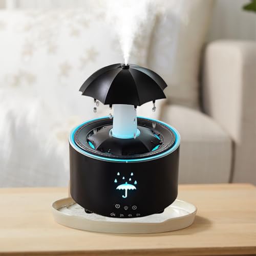 Humidificateur pluie et diffuseur d'aromathérapie LED noir