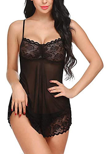 Baby doll noire fleurie au-dessus du genou pour soirée romantique