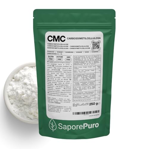 Saporepuro CMC 250 gr - ideale per gelati, gel, decorazioni e paste - Ottimo gelificante e Stabilizzante