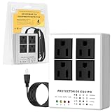 Protector Contra Sobretensiones Para Electrodomésticos, 4 Tomas de Corriente, Supresor de Picos Para Refrigerador,...