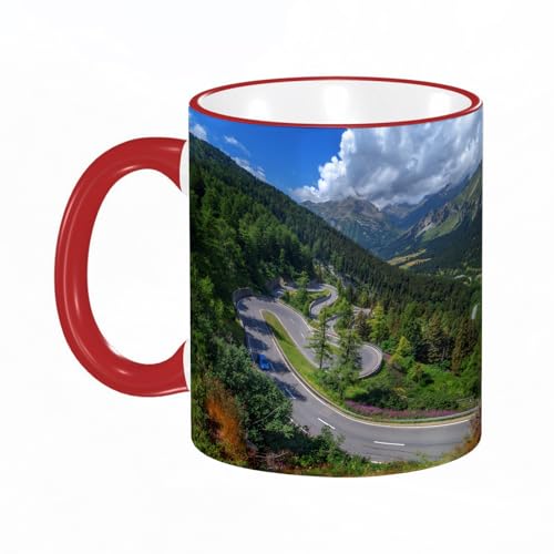 KDWJS Tasse Keramik Kaffeetassen Große 11oz Tassen 330ml Trinkgläser Mit Griff Personalisierte Geschenk Weiß,Outdoor, natürliche Aussicht auf den Malojapass. Alpen Schweiz Europa Berge Wald ein KDWJS Tasse Keramik Kaffeetassen Große 11oz Tassen 330ml Trinkgläser Mit Griff Personalisierte Geschenk Weiß,Outdoor, natürliche Aussicht auf den Malojapass. Alpen Schweiz Europa Berge Wald ein