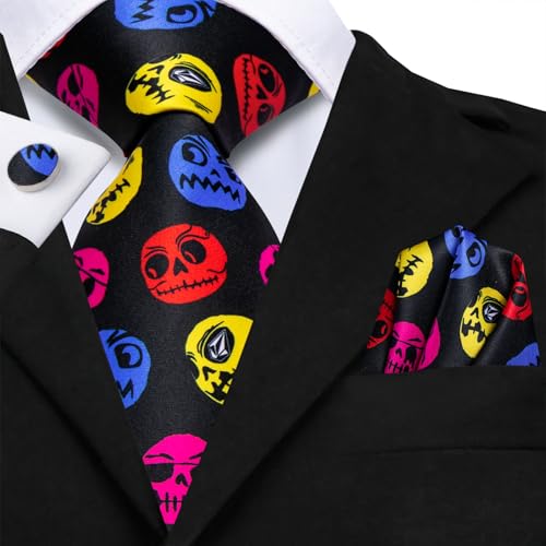 Image of Hi-Tie Men's Tie Lapel Pin Set Pocket Square Cufflinks Formal Woven Silk Tie Sets Wedding Party