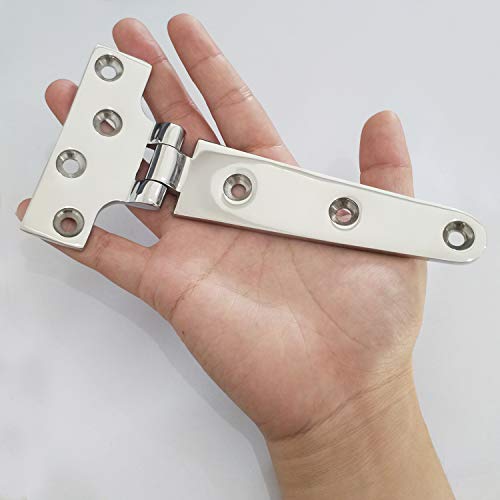 Nrc&Xrc Pair Of 316 Stainless Steel Heavy Duty Marine Grade T Hinge 6"(L)*3"(W) Cast Strap Hinge #TOP4