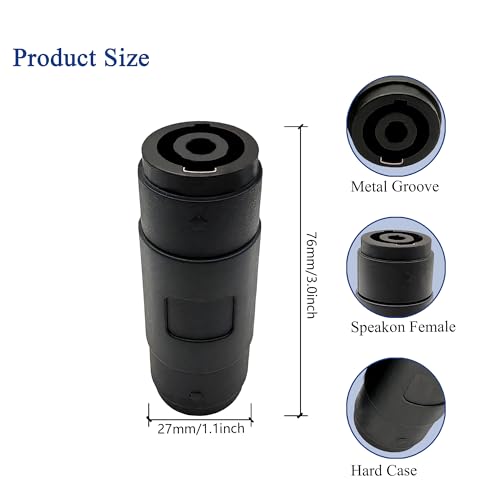 Conector Speakon hembra a hembra 4 pines pack 4 miniatura 4