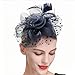 DUOJINSANXI Fascinators Hats for Women, Tea Party Hats for Women and Girls, Fashion Elegant Navy Blue Church Hat, Tea Party Attire Accessories Flower Mesh Headband for Easter and Wedding