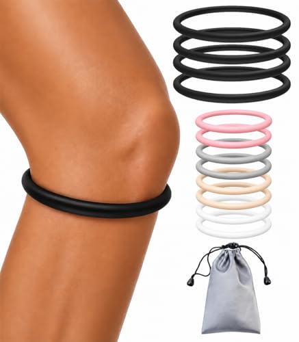 Image of 4PC Patellar Tendon Support Strap,Patella Band for Knee Pain Relief | Basketball, Running, Jumpers Knee, Tennis, Tendonitis, Soccer and Hiking, Women and Men, Silicone,Includes Storage Bag