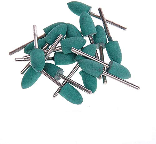Polishing Mounted Points 20 pcs 1/8" Shank 6mm Bullet Rubber Polishing Bits For Dremel Derusting Grinding Buffing Rotary Tools