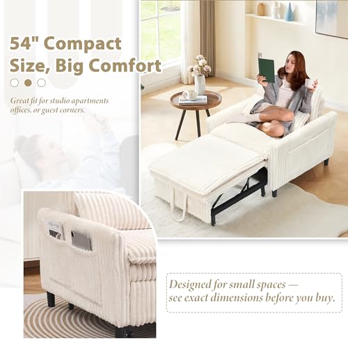 Sillón plegable beige con tela suave miniatura 5