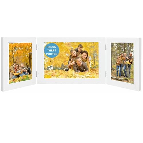 Triple Photo Picture Frame 6 x 4 and 7 x 5 White, Holds 3 Photographs, Picture Frame, 10 x 15 cm, 6x4 Picture Frames, White 6x4 Photo Frames, 4x6 Photo Collage Gallery Display