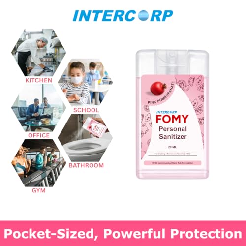 Image of Pocket Sanitizer Spray 20 ml | Hand & Surface Disinfectant | Gentle & Effective Germ Protection (20 ml, Pomegranate)
