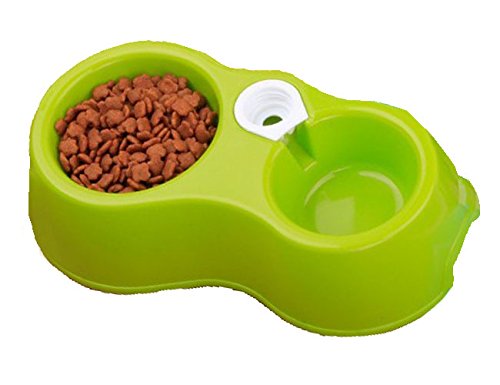 Image of Sage Square 2 in 1 Anti Slip Food Bowl with Water Bowl for Dog / Cat / Puppy / Kitten and Other Pets (Green)