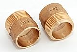 S = 31,6mm Red Nippel i/a 28mm - 1\' / 4243g, Rotguss (VE 2 Stk) Rotgussfitting red brass gunmetal, Klimaanlage Klimatechnik Wasser Heizung Gas Solar heating refrigerant