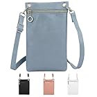 ZHITENG Sacoche Telephone Portable Femmes, Sacs Bandoulière Petit en PU Multifonctionnel, sacs de Téléphone avec Bandoulière Réglable, Pochette étanche Téléphone Pour Voyages, Shopping (Bleu)