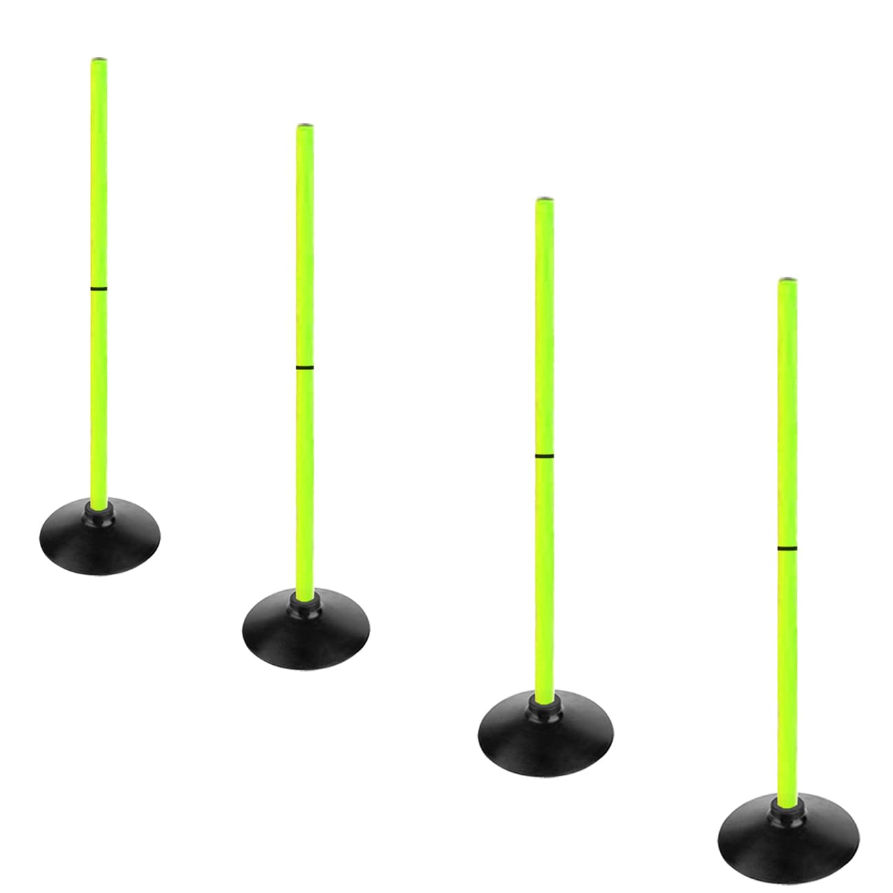 Set Bastoncini Agilità Calcio Staccabili Con Base In Gomma | Altezza Regolabile 0,4-1,7 M | Attrezzatura Per Allenamento Di Velocità