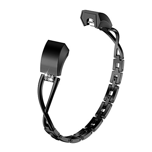 TOYOUTHS Compatible with Fitbit Alta Bands and Fitbit Alta HR Bands, Rhinestone Replacement Bands Accessories Straps Wrist Bands for Women, Gold1