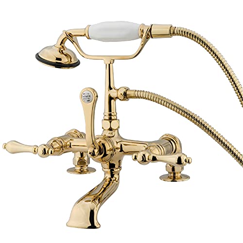Top Brands Kingston Brass CC203T2 Vintage Clawfoot Tub Faucet, 7-Inch Center, Polished Brass