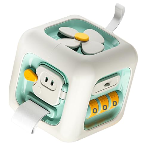 Cubo ocupado, Cubo de aprendizaje divertido 6 en 1, 3.4x3.4x3.5 pulgadas de plástico de plástico juguetes ocupados, tablero educativo para bebés para niños regalos de cumpleaños, aprendizaje